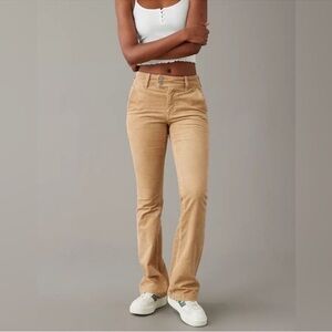 American Eagle Tan Corduroy High Rise Bootcut Pants Sz 27/4 New NWT